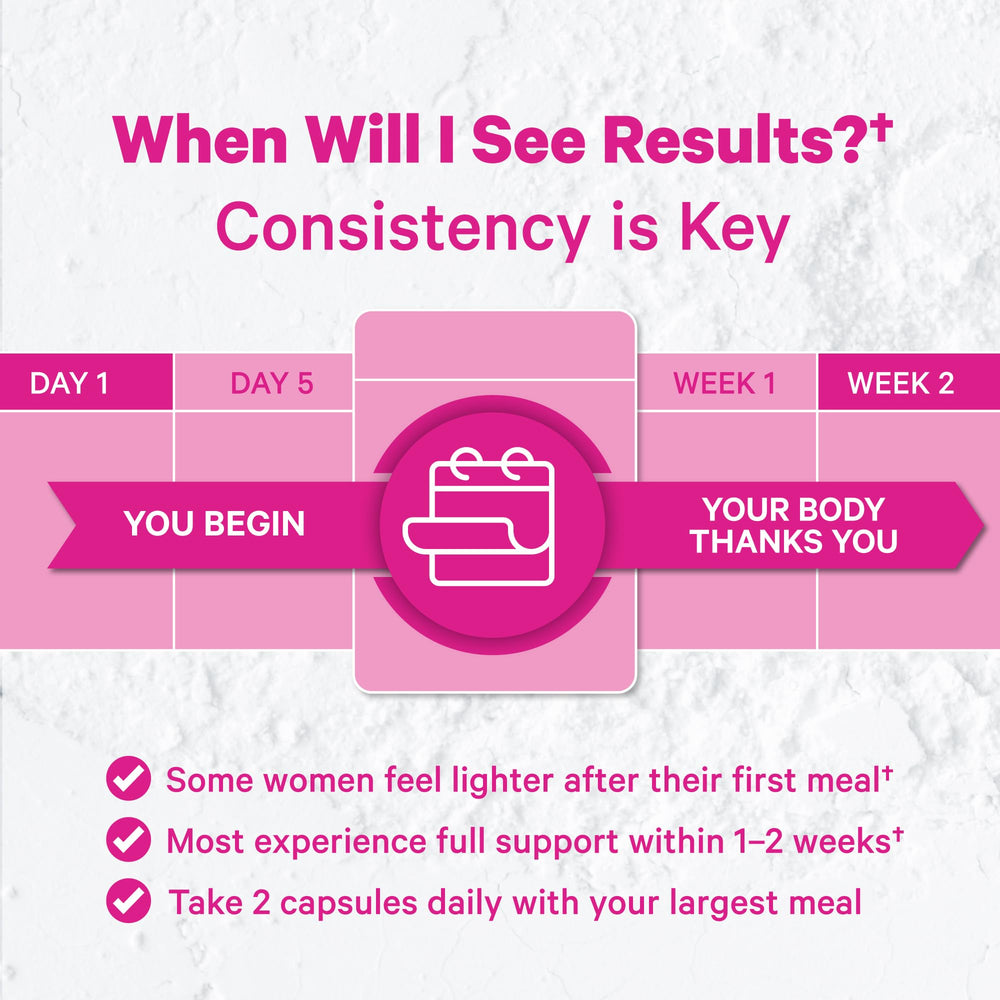 Pink Stork Digestive Enzymes label highlights GLP-1 wellness support
