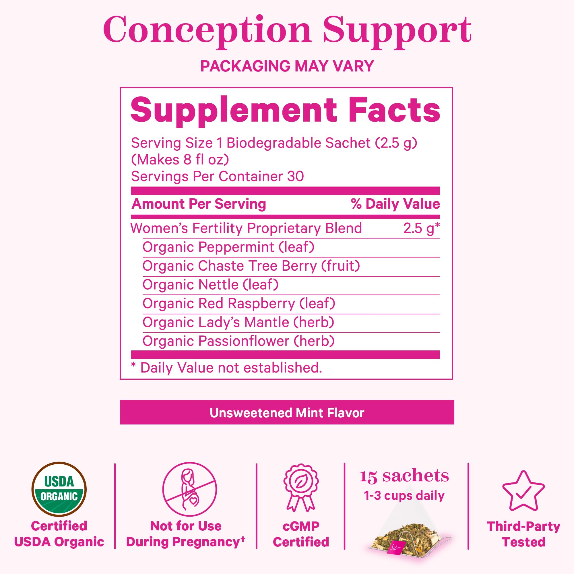 Pink Stork Fertility Bundle nutrient blend with B-complex and vitamin D.