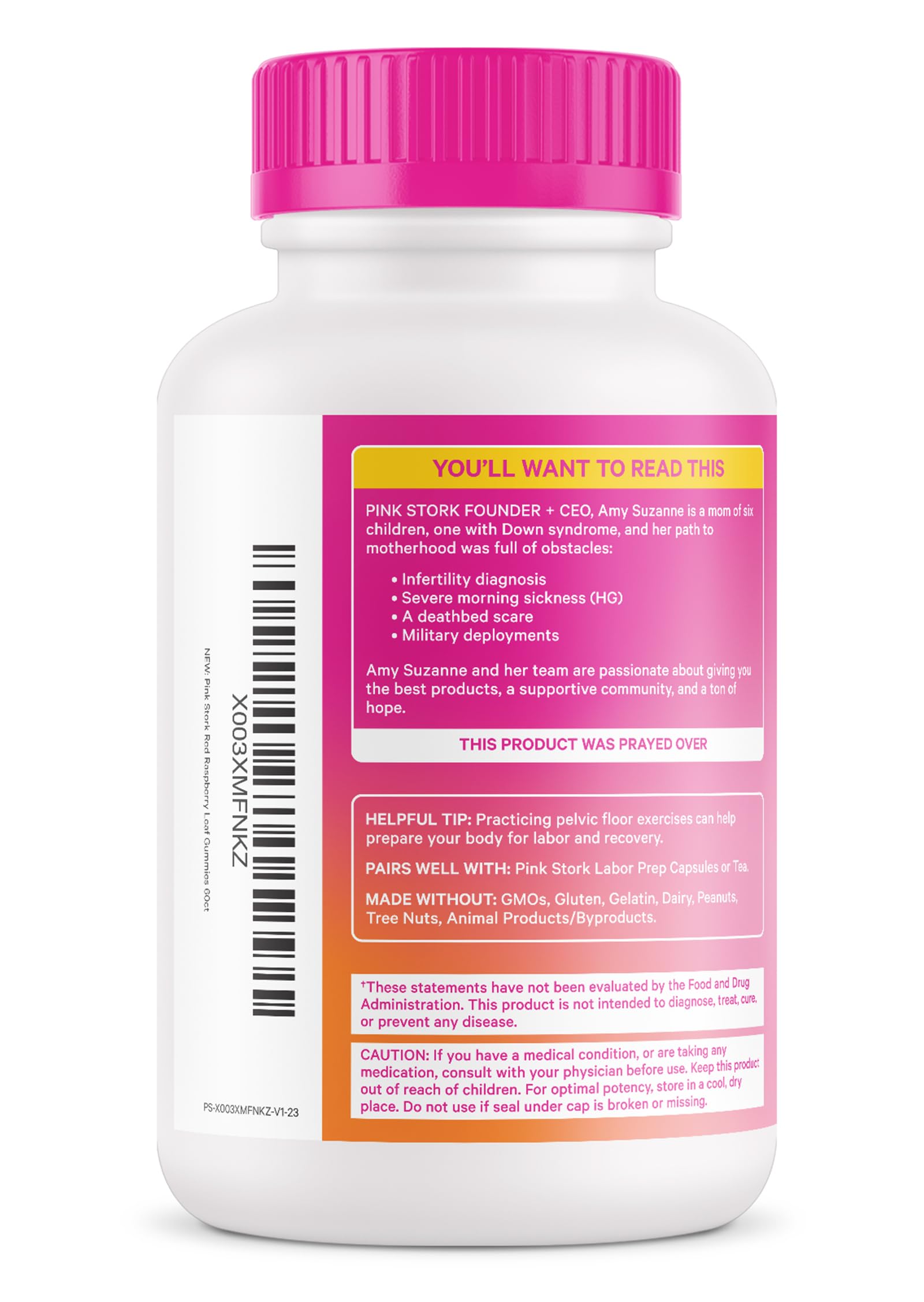 Pink Stork in-use mom embracing labor prep with gummies