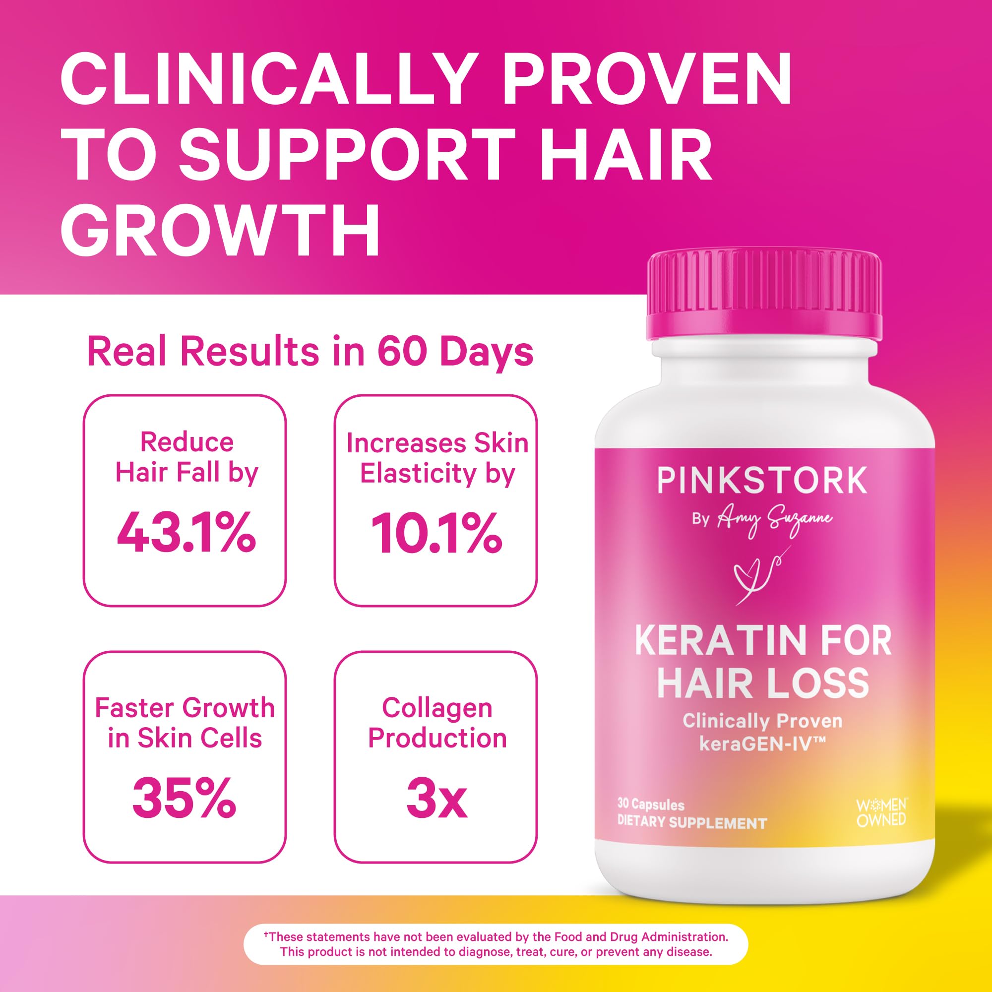 Close-up of Pink Stork Keratin label with KeraGEN-IV highlights.