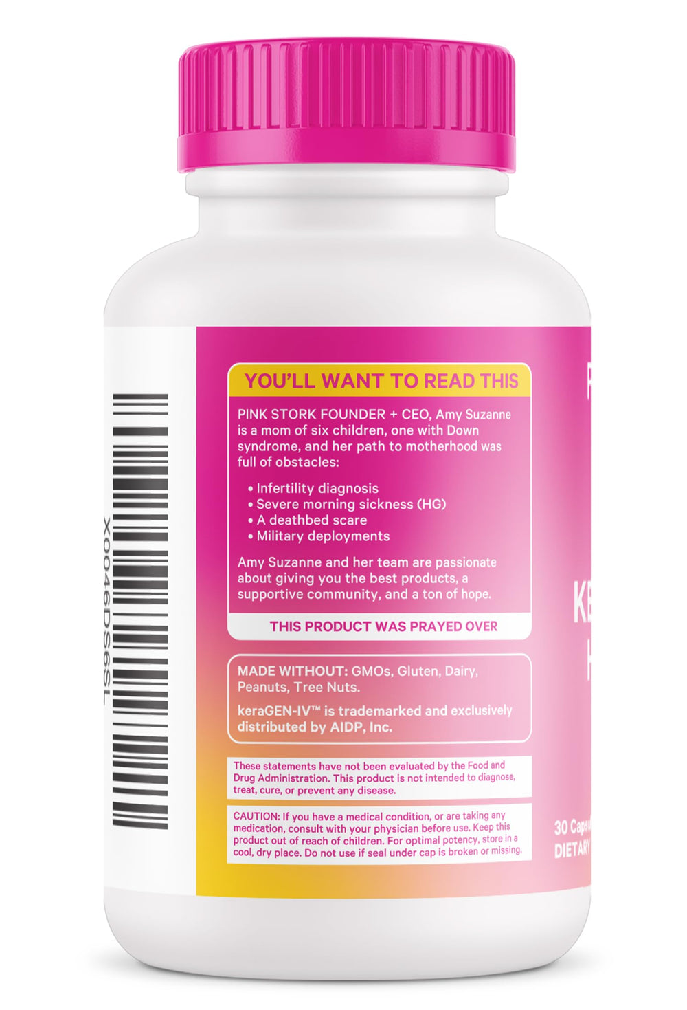 New mom using Pink Stork Keratin as part of her daily routine.