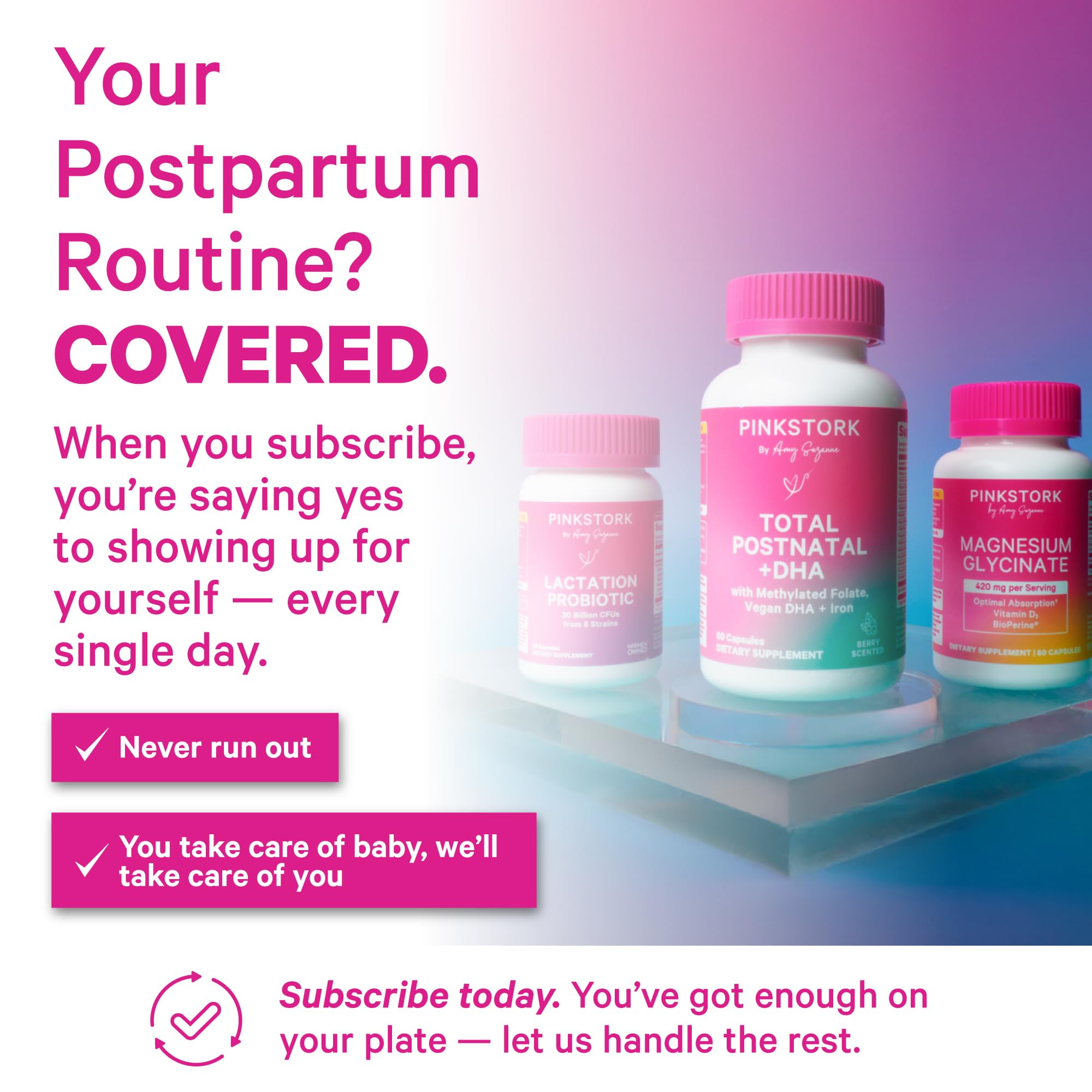 Box packaging of Pink Stork Lactation Probiotic highlighting brand trust and quality.