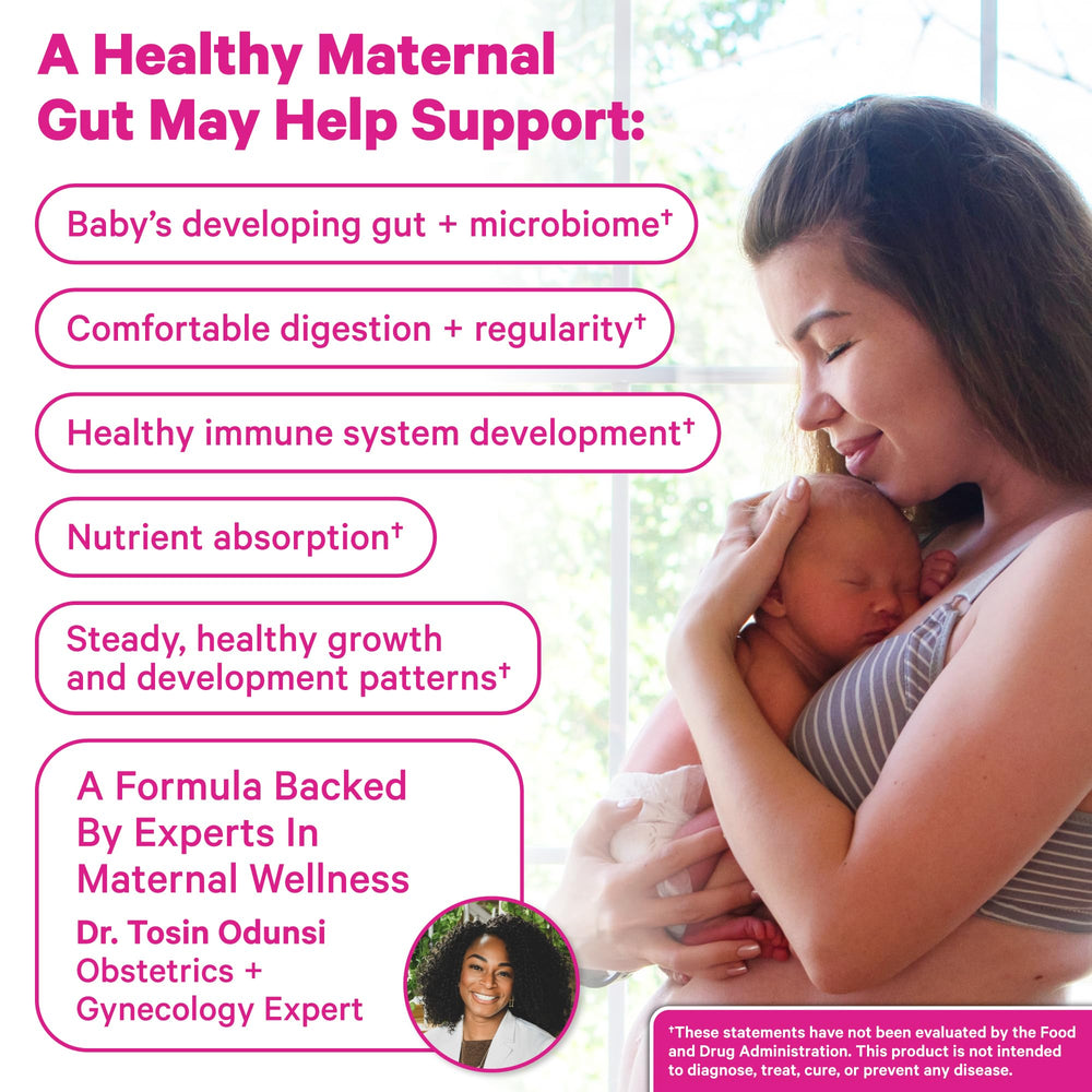 Label details on Pink Stork Lactation Probiotic emphasizing clean ingredients and testing.