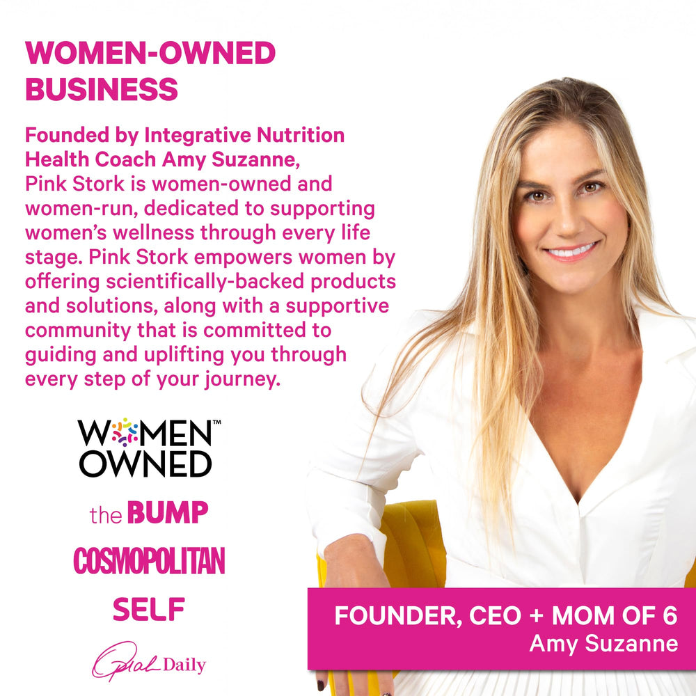 Pink Stork dairy-free and gluten-free formula supports clean prenatal nutrition.