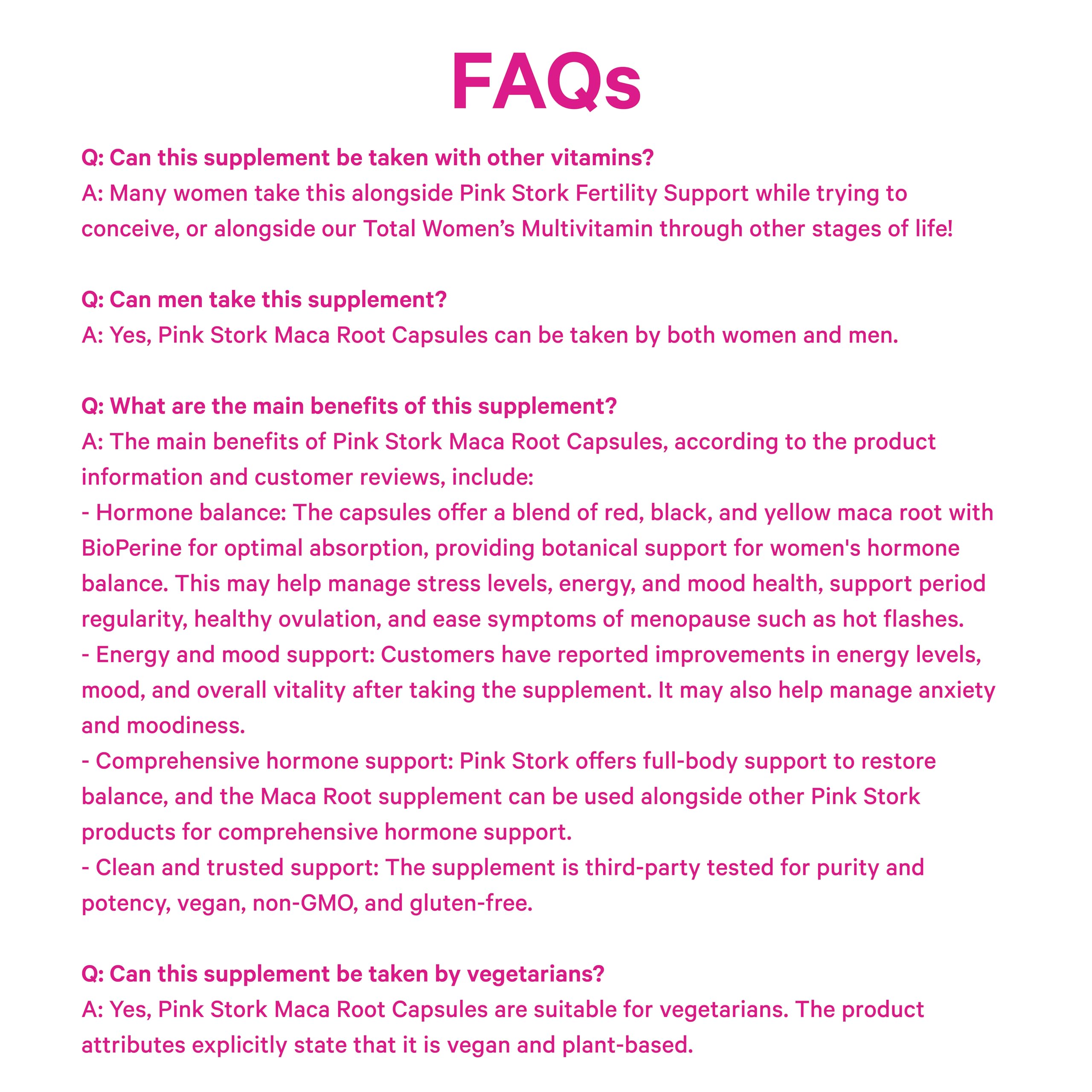 Pink Stork maca-root packaging communicates a thoughtful, clean, women-focused product