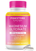 Pink Stork Magnesium Glycinate with Vitamin D – Calm, Mood & Sleep Support for Women | 60 Capsules