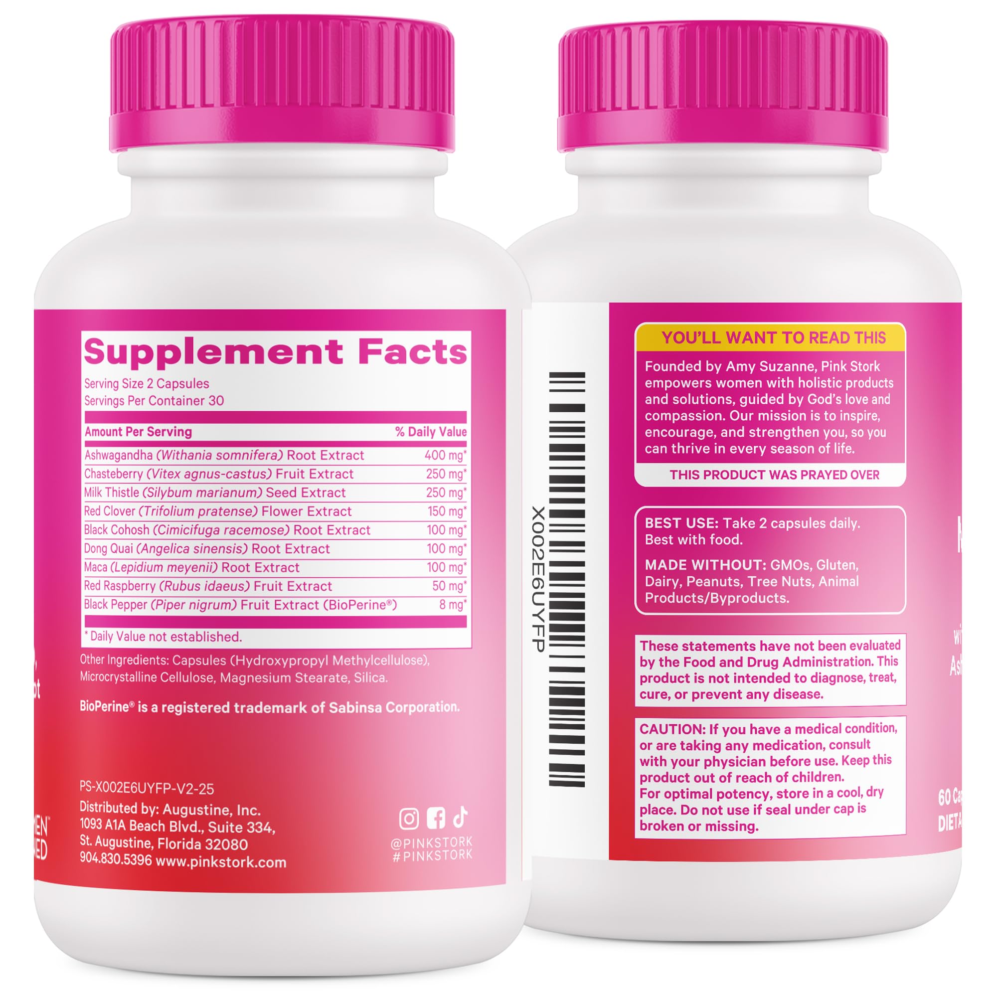 Pink Stork Menopause Support vegan capsules ready for daily use