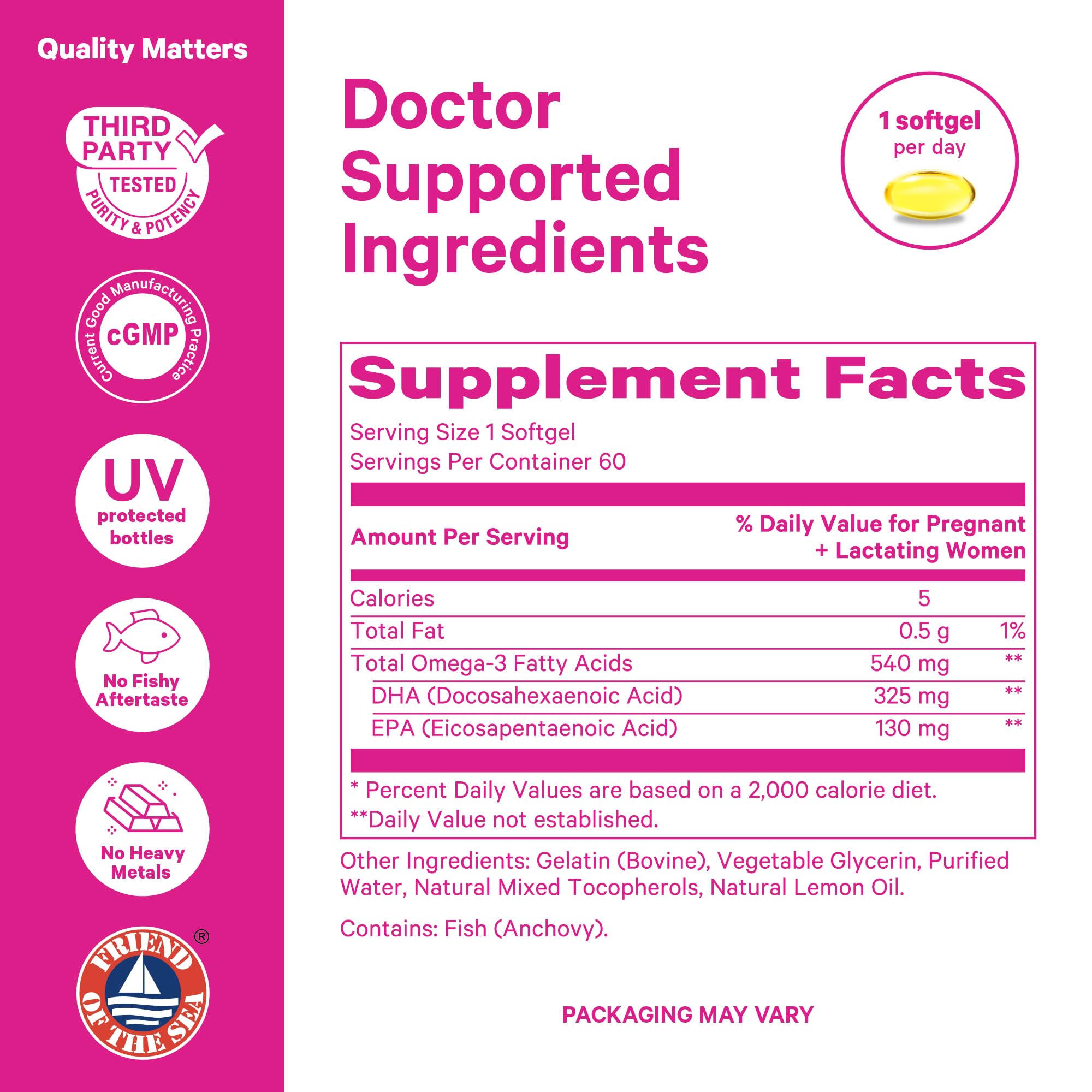Pink Stork Omega-3 DHA bottle pictured as part of a prenatal ritual setup.