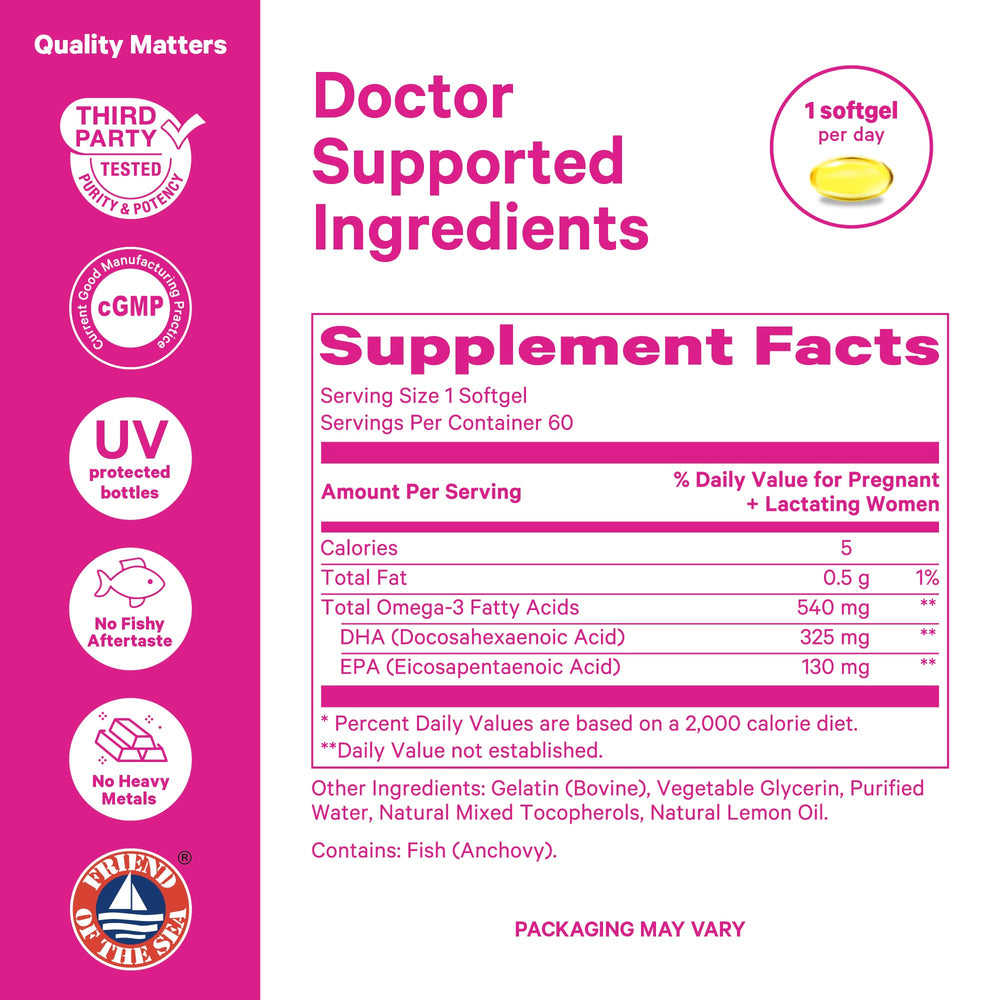 Pink Stork Omega-3 DHA bottle pictured as part of a prenatal ritual setup.