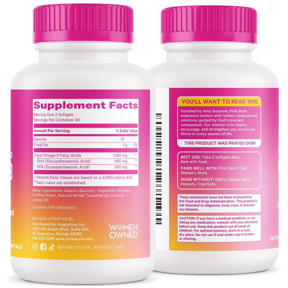 Image of Pink Stork Omega-3 being integrated into a daily wellness routine.
