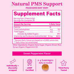 Pink Stork PMS Sweets close-up highlighting peppermint flavor for digestion