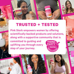 Pink Stork Postpartum Hair Loss Gummies ingredients include biotin and vitamins for scalp nourishment