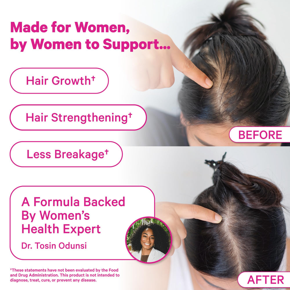 Pink Stork Postpartum Hair Loss Gummies packaging with clear label and clean postpartum nutrition