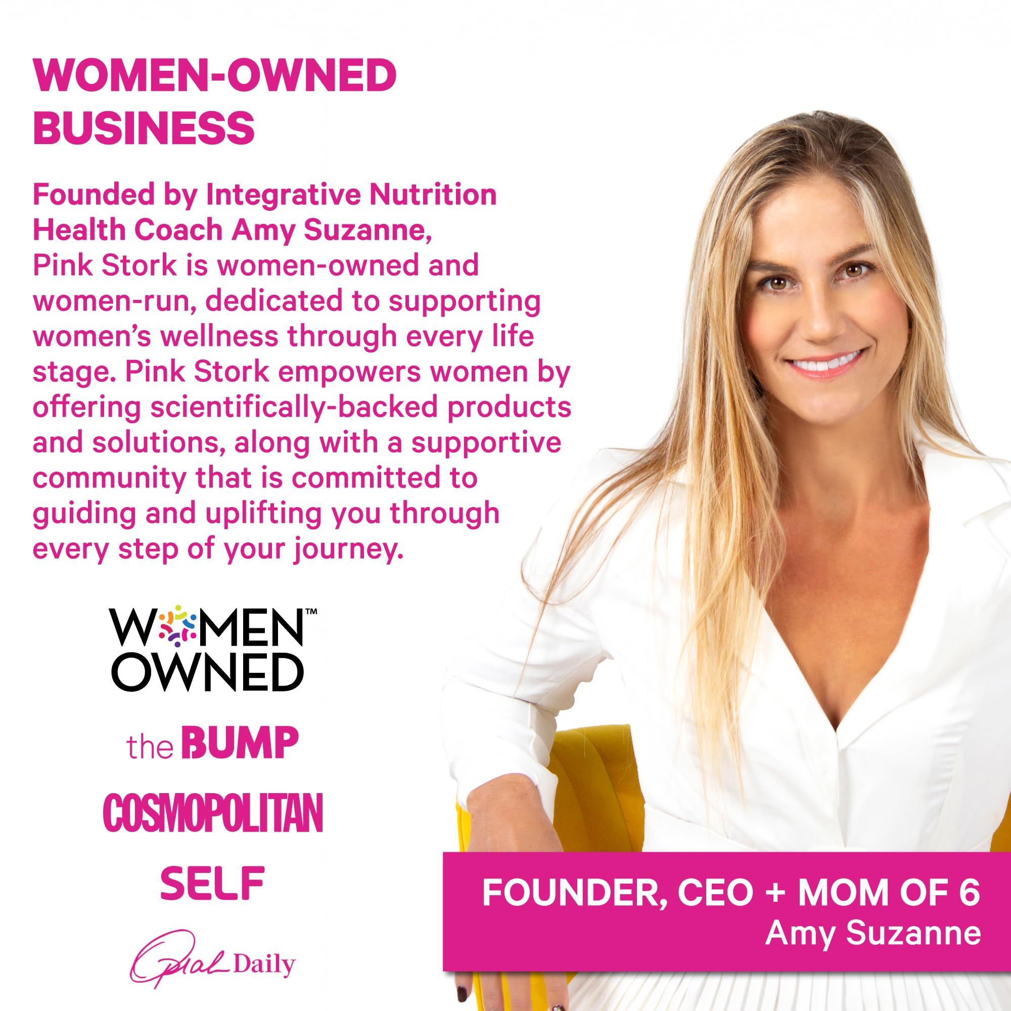 Pink Stork Premium Fertility Gummies CoQ10 ingredients visible in formula