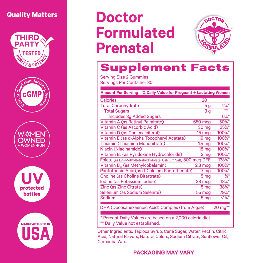 Pink Stork Prenatal Gummy B6-B12 for energy support