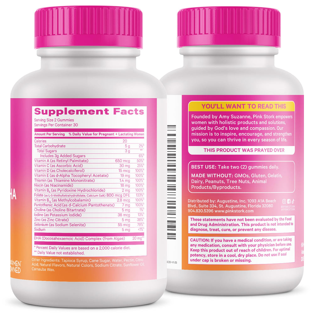 Pink Stork Premium Prenatal Gummy easy-to-digest texture for mornings when queasy.