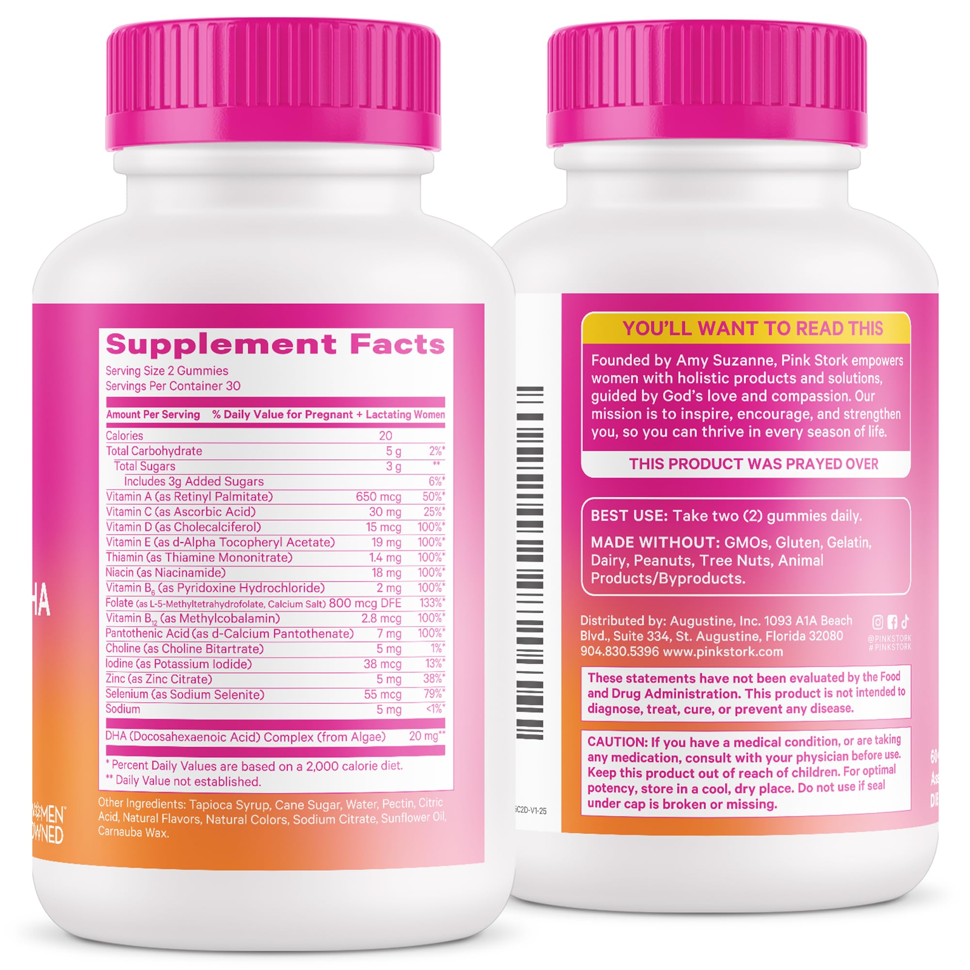 Pink Stork Prenatal Gummy Easy Digest gentle on the stomach