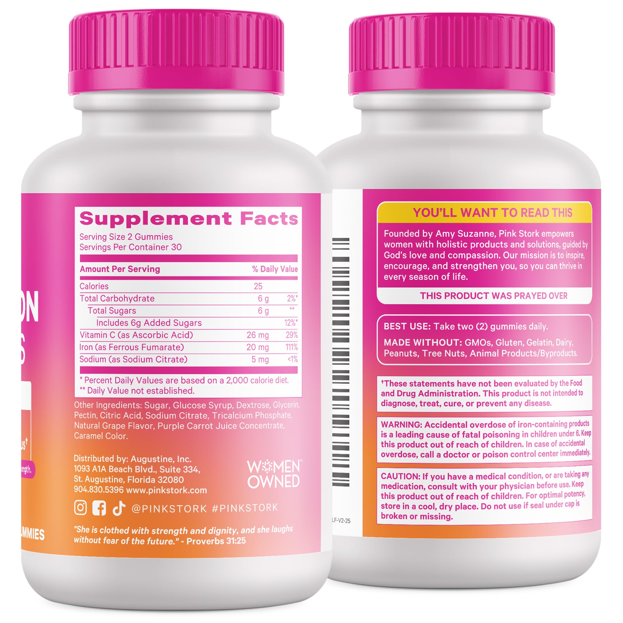 Pink Stork Prenatal Iron Gummies third-party tested for safety and quality.