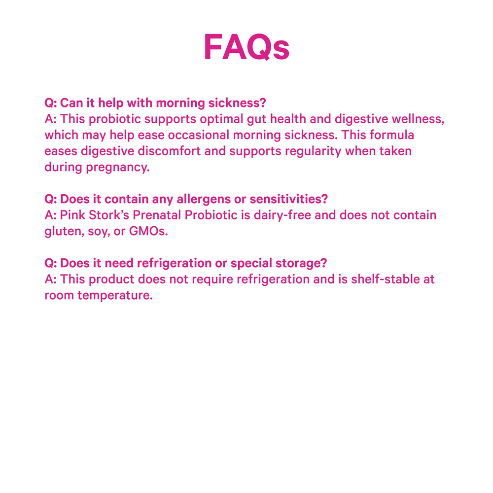 Pink Stork Prenatal Probiotic daily-use guide image for routine.