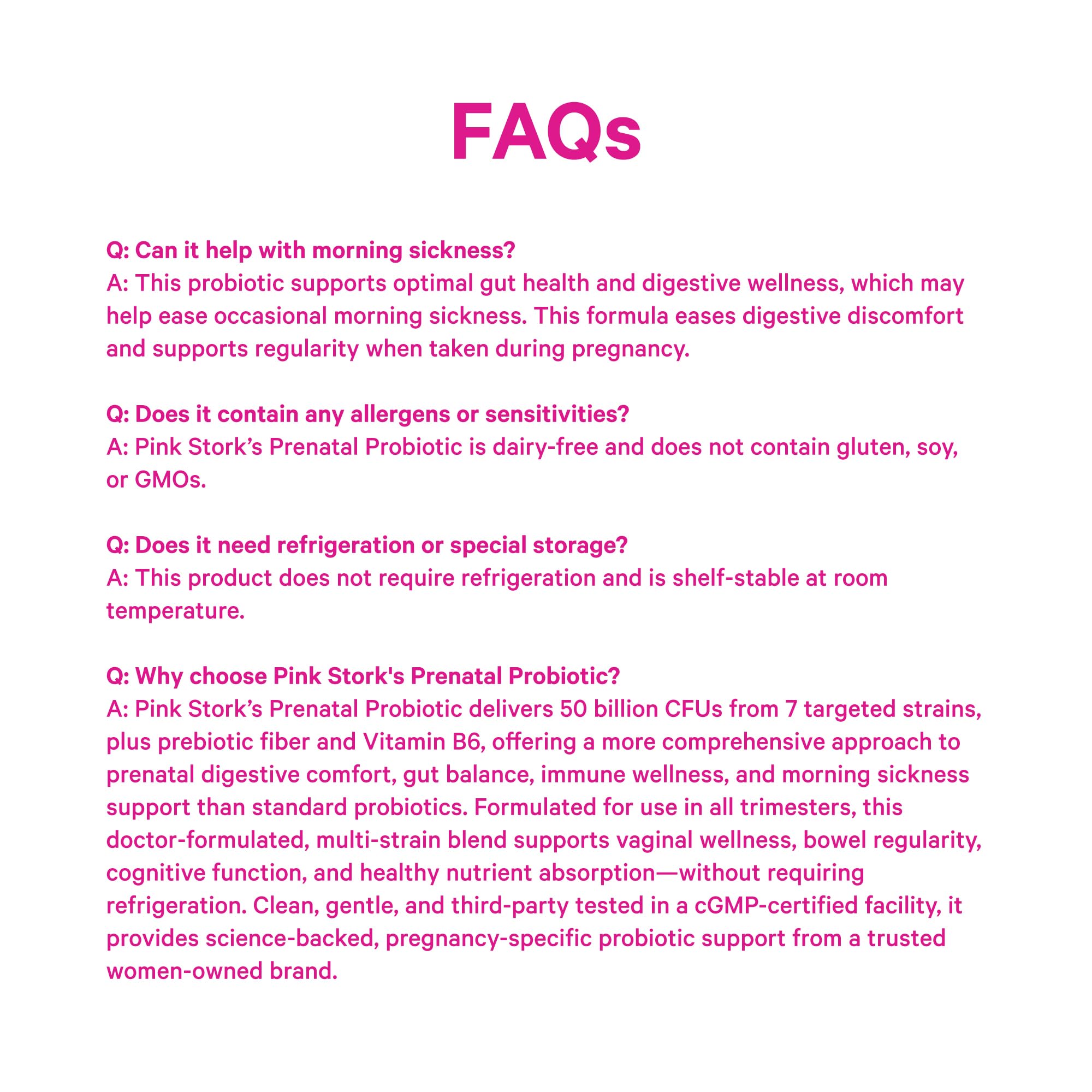 Third-party tested seal on Pink Stork Prenatal Probiotic packaging.