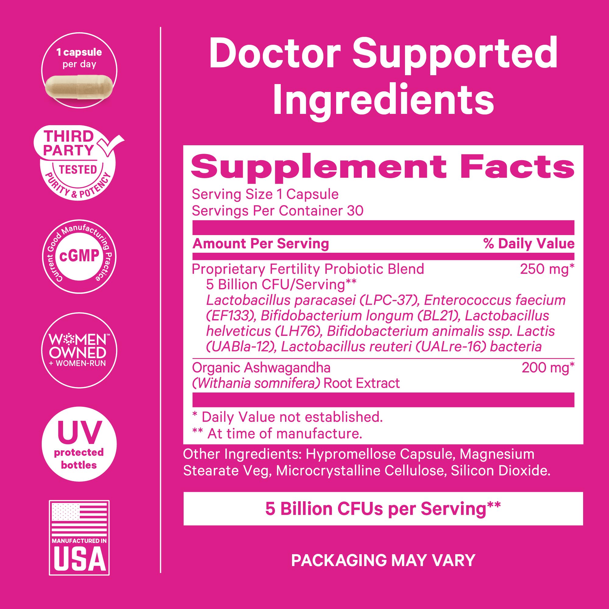 Closeup of Lactobacillus and Bifidobacterium strains in Pink Stork probiotics.