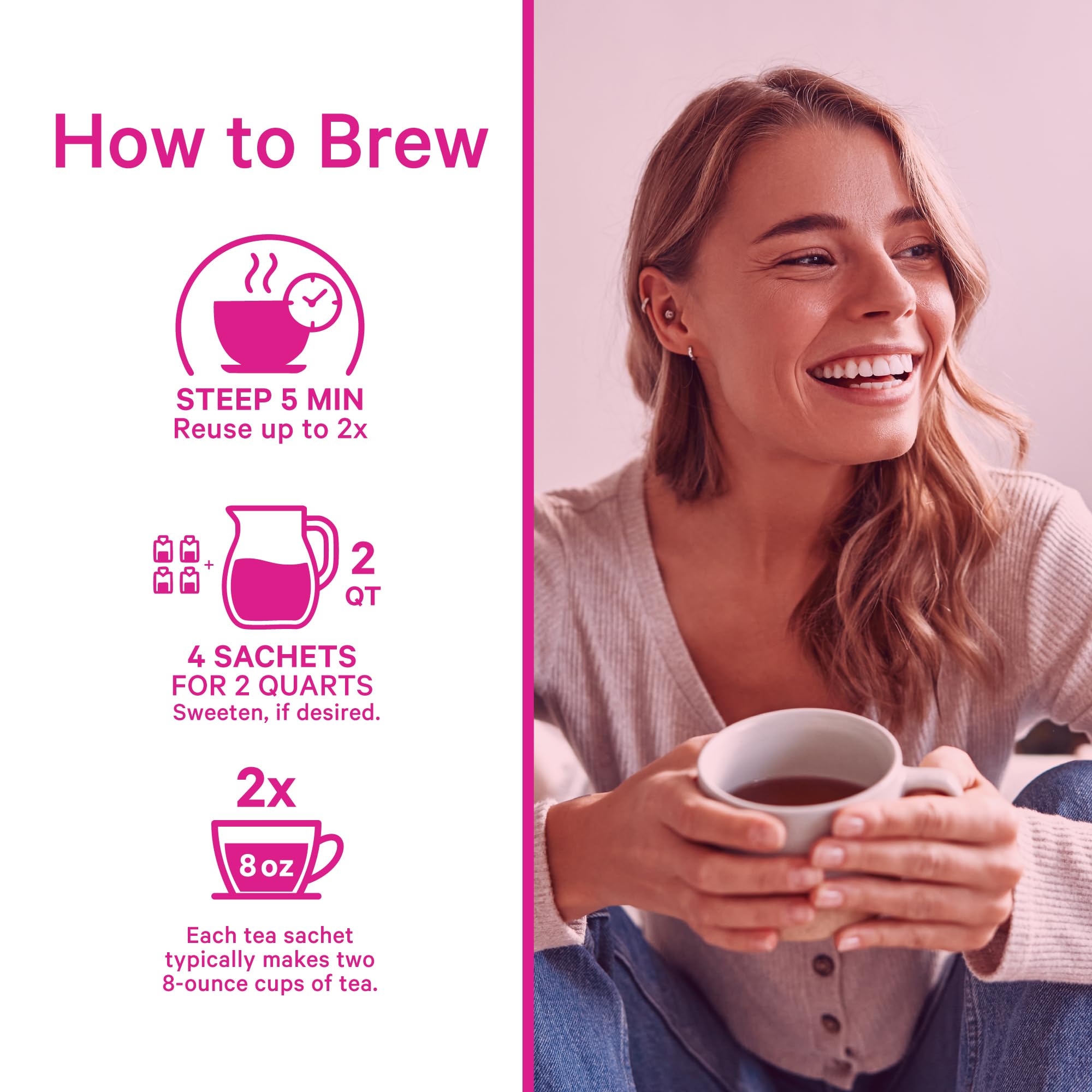 Pink Stork Slim Tea hibiscus pitcher brew for refreshing iced tea.