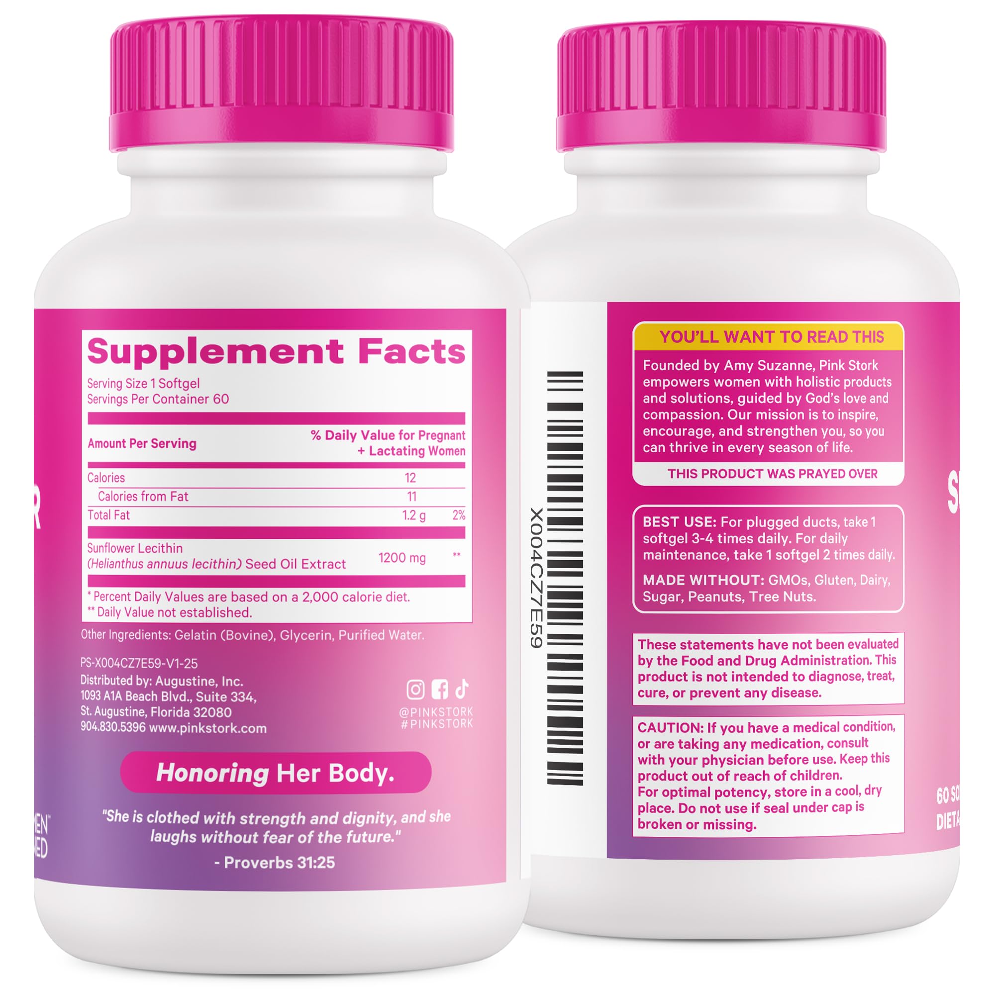 Pink Stork Sunflower Lecithin role in supporting milk flow visual.