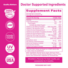 Label displays vitamins and minerals for comprehensive skin and nail wellness.