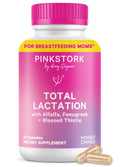 Pink Stork Total Lactation Supplement - Organic Fenugreek & Alfalfa, 60 Capsules