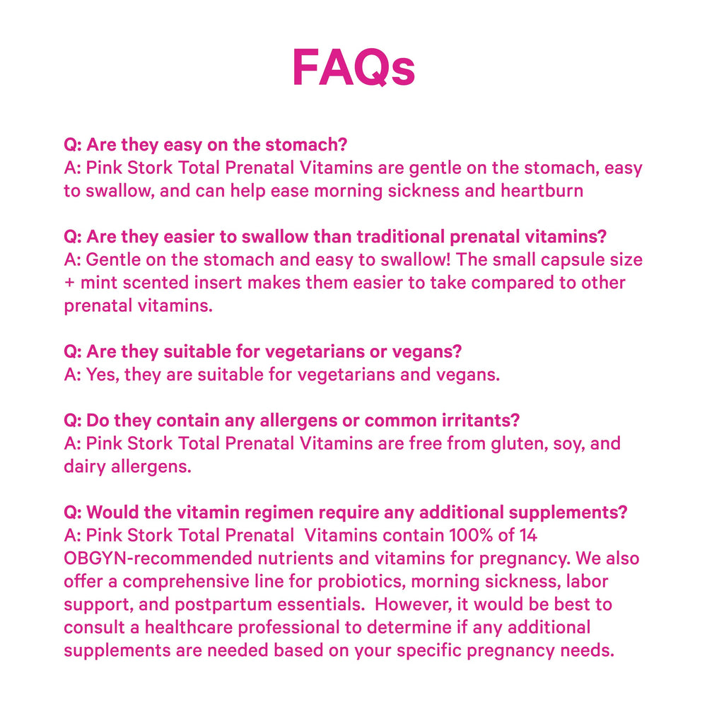 Pink Stork Total Prenatal is manufactured in a GMP-certified facility for quality.