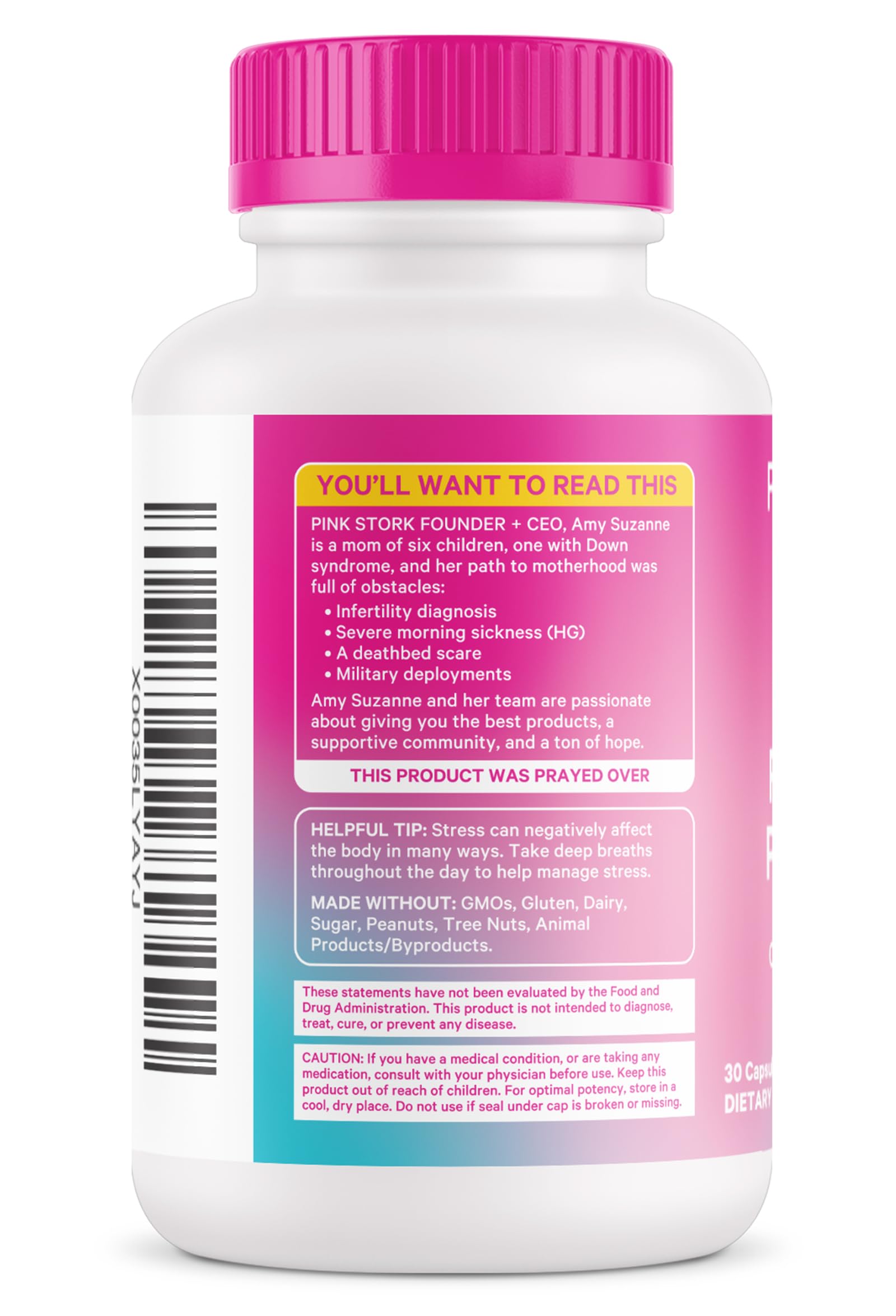 Vaginal health balance concept with Pink Stork fertility probiotics.