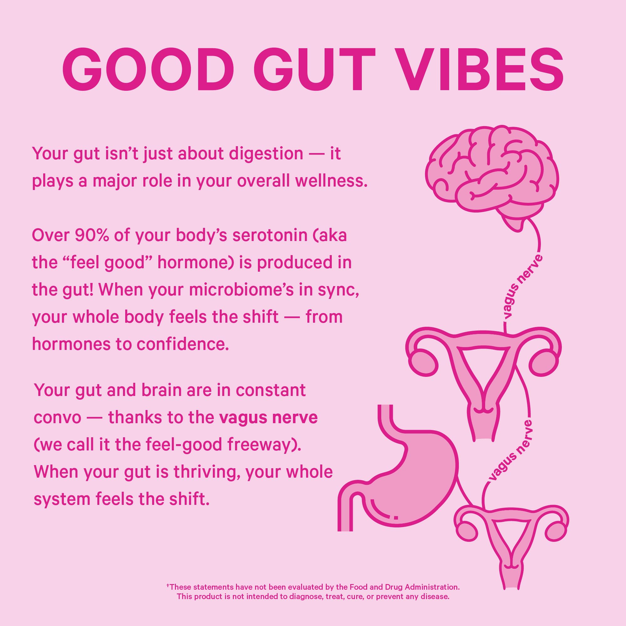 Pink Stork capsules poured into a dish illustrate a simple daily gut support ritual