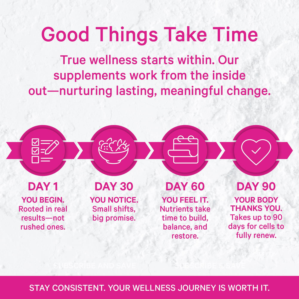 Pink Stork probiotic visual implying vaginal health support as part of a routine