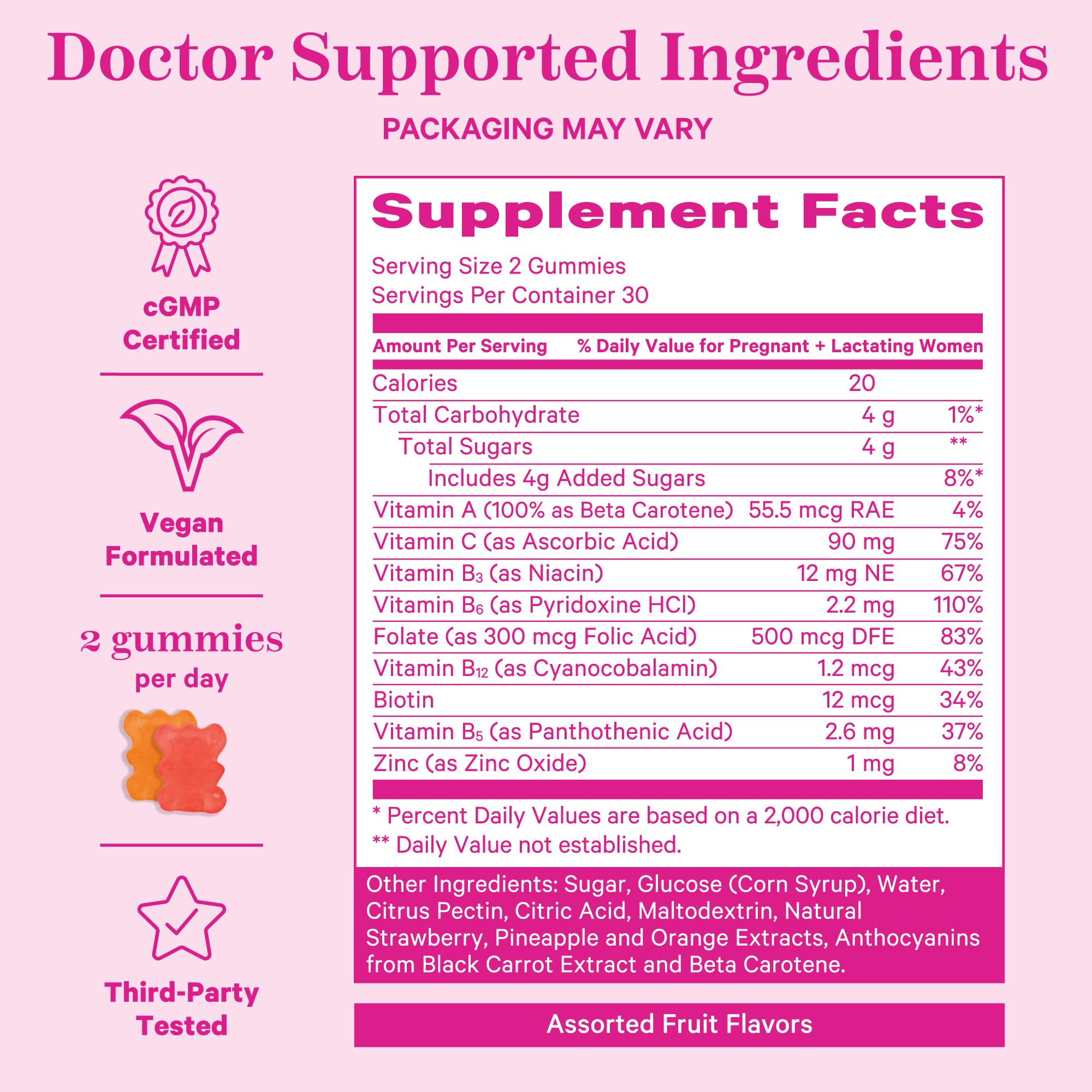 Pink Stork zinc and biotin hint at postnatal hair and skin health