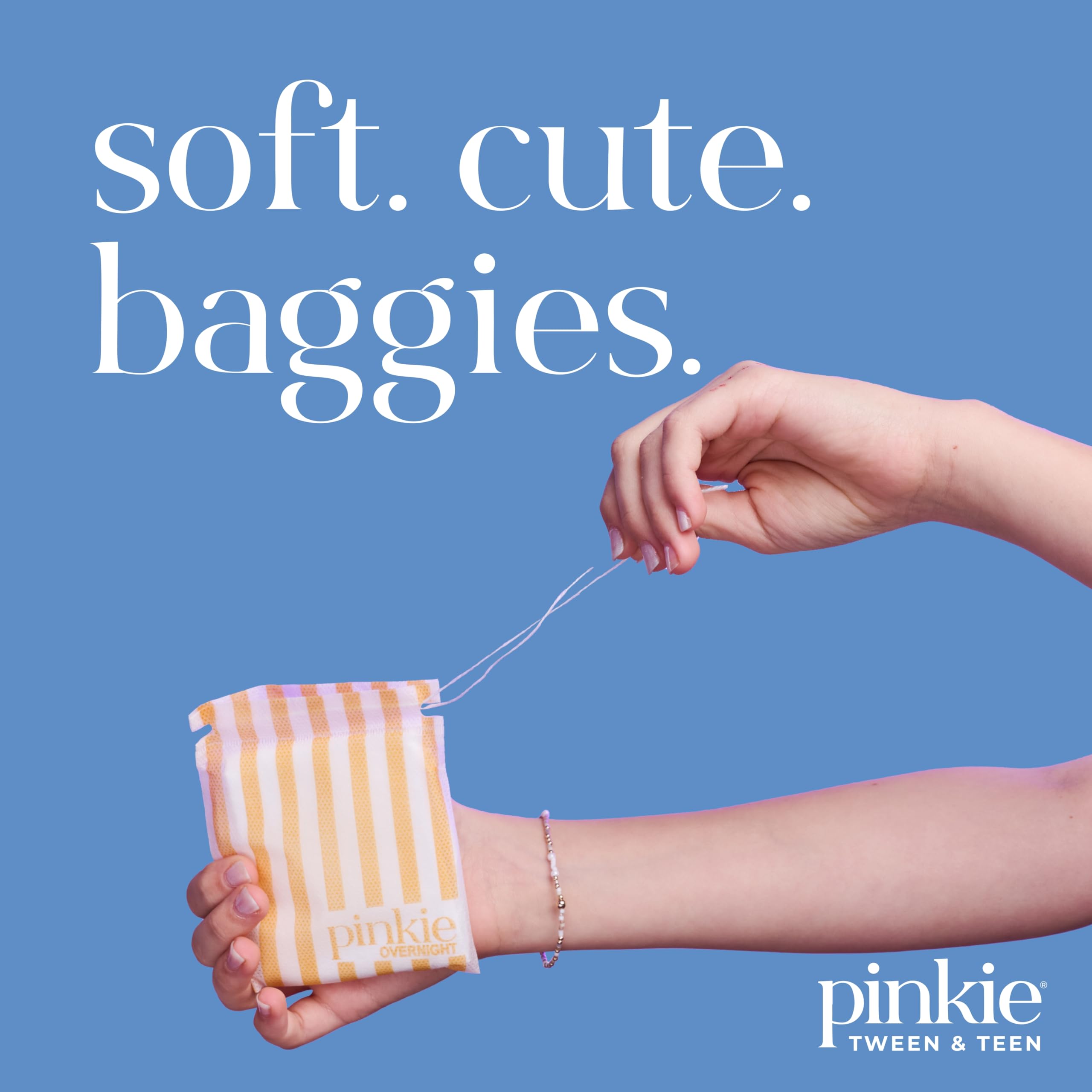 Pinkie pads developed by two moms for daughters' period needs.