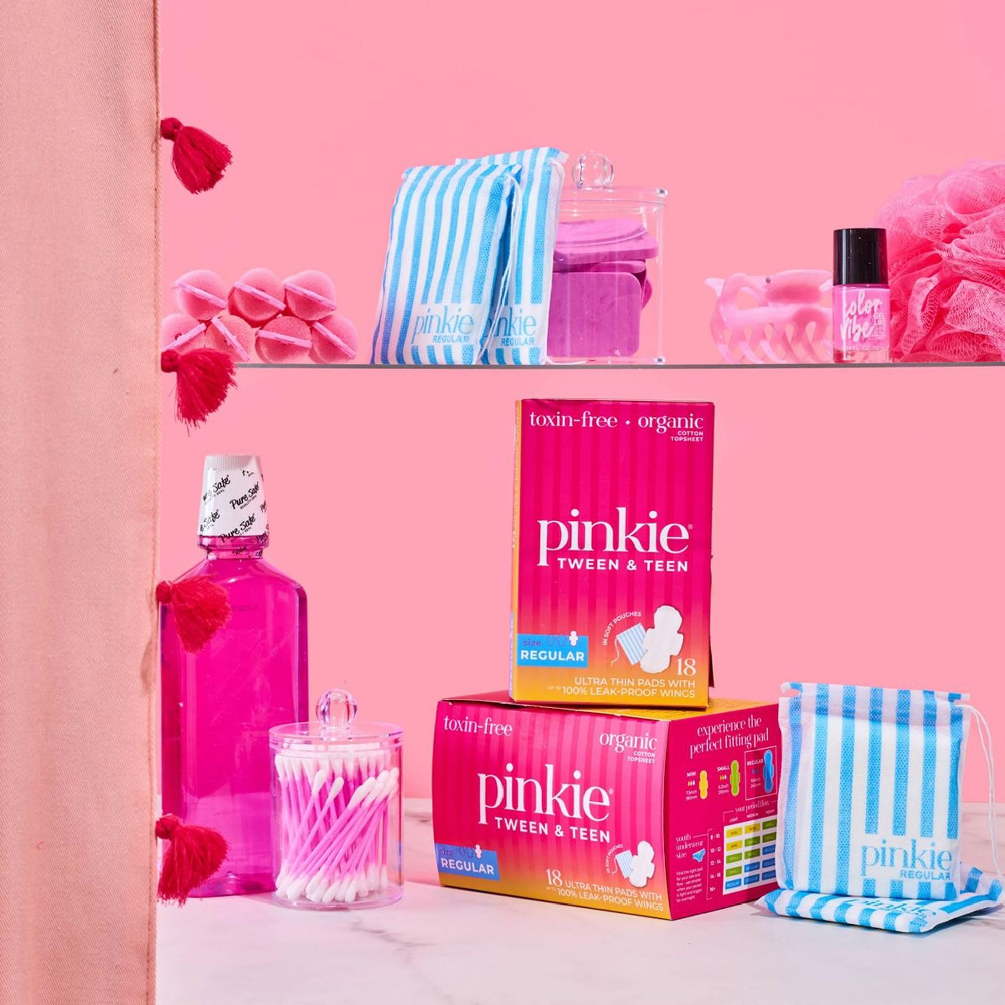 Pinkie Period Starter con capa de algodón orgánico suave.