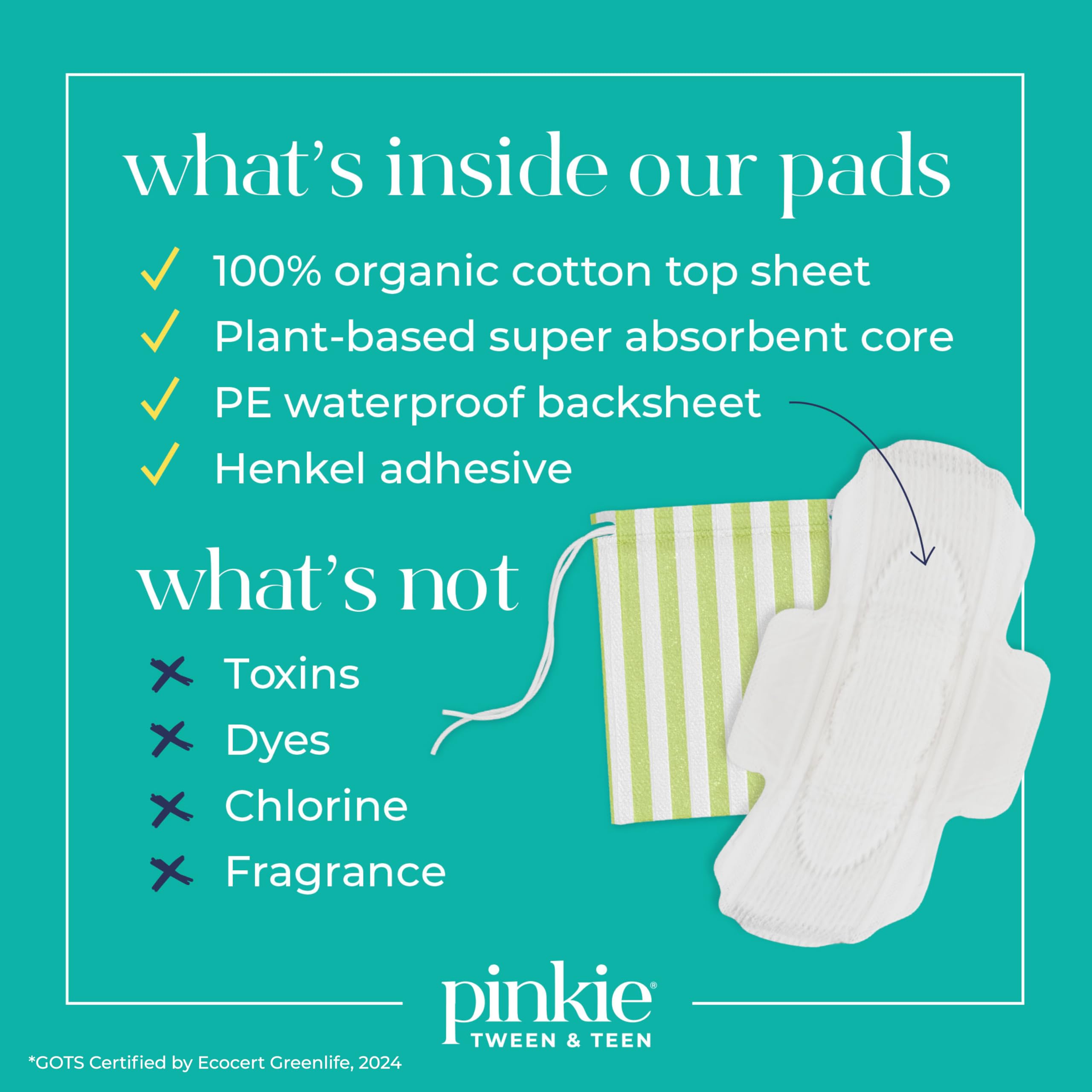 Protectoras Pinkie Inicio de Periodo, empaque juvenil y discreto para niñas.
