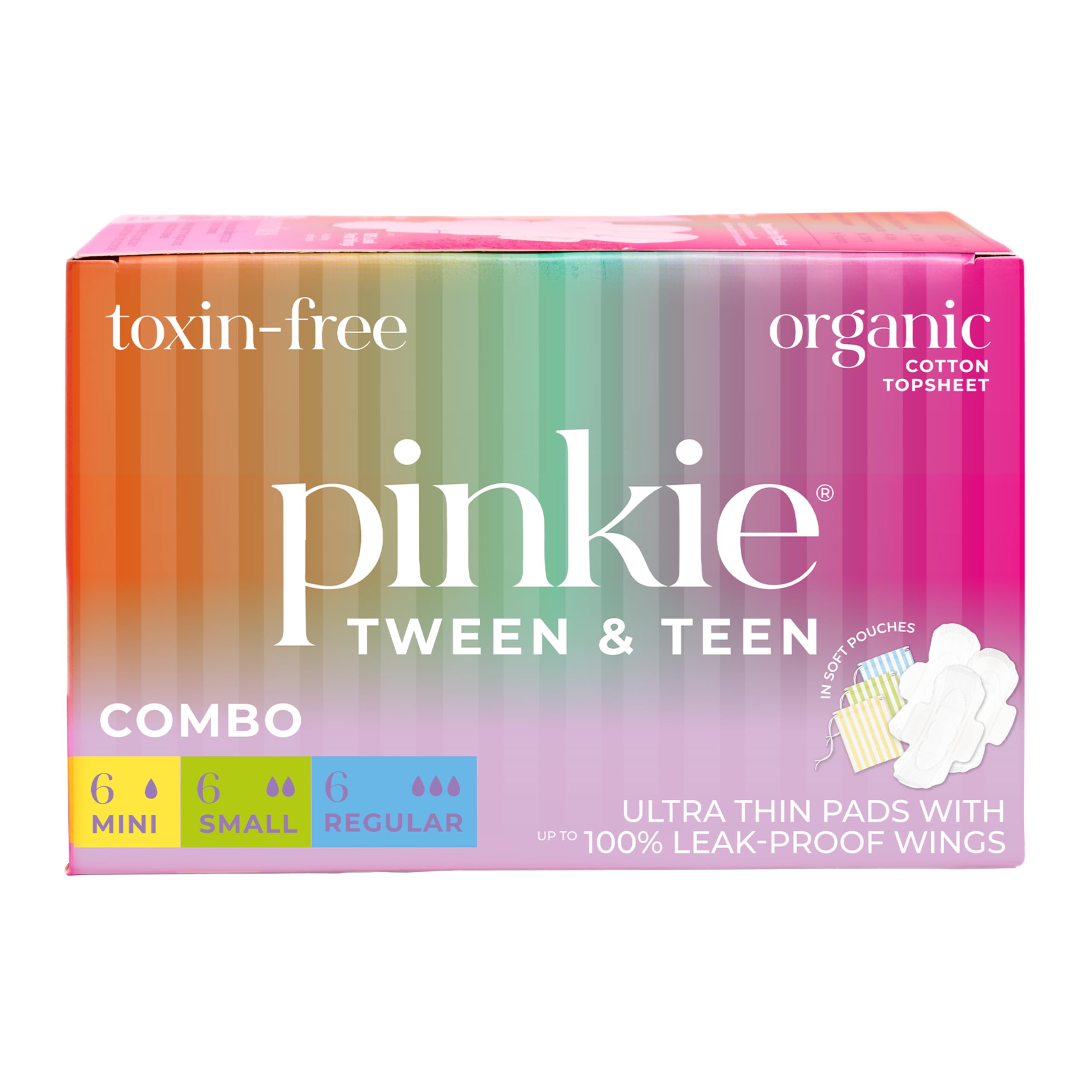 Pinkie Period Starter Pads mini pads with wings for tweens and discreet protection