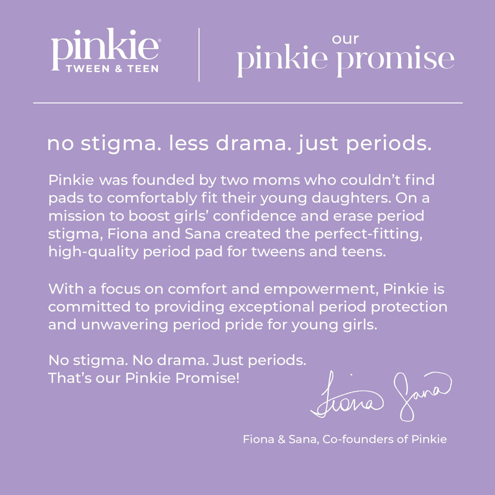 Pinkie Period Starter Pads teen trial box helps find the right fit