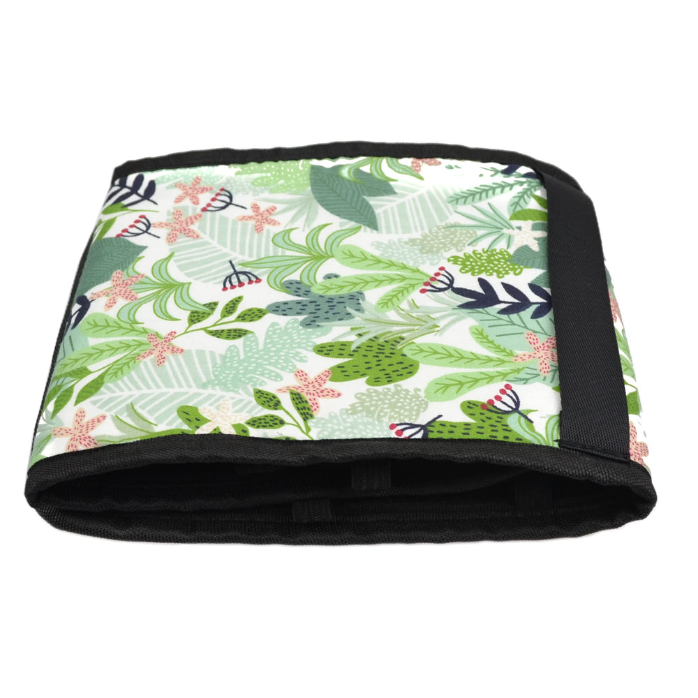 Pinklilycare foldable bag open layout with loop straps securing tubes for easy access.