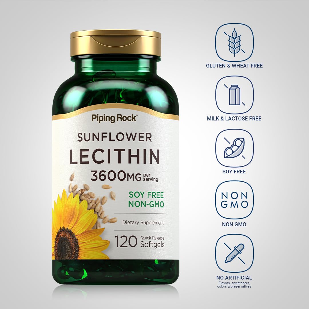 Piping Rock 3600mg sunflower lecithin per serving.