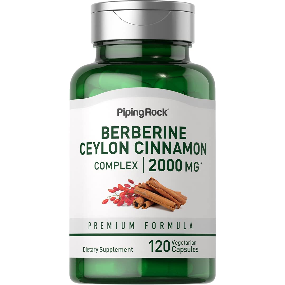 Piping Rock Berberine with Ceylon Cinnamon bottle for daily wellness.