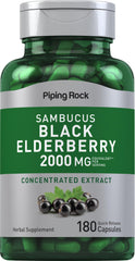 Piping Rock Black Elderberry Capsules bottle front for daily wellness routine.