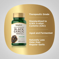 Piping Rock Black Garlic Capsules box front view for quick product recognition.