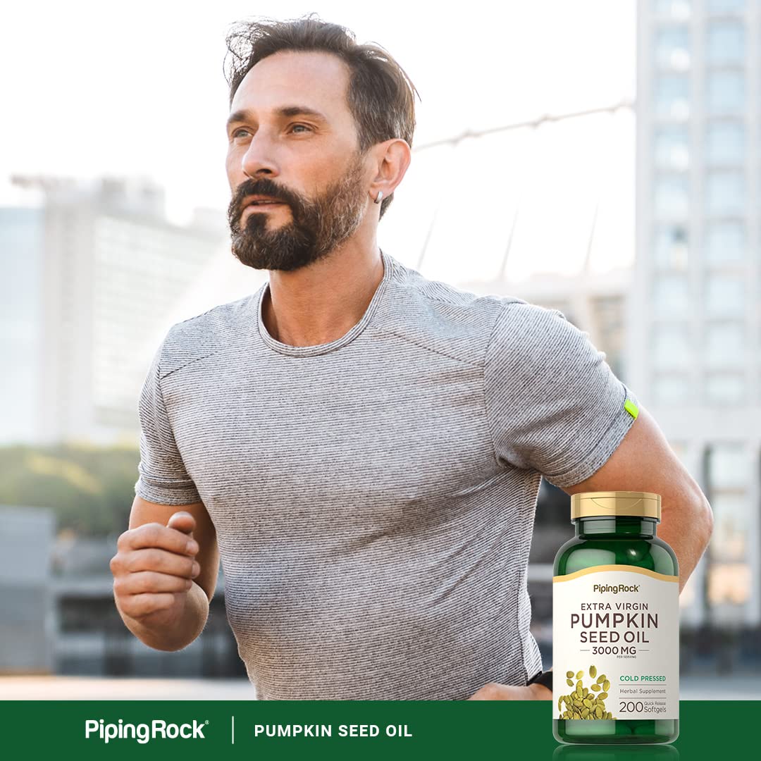 Piping Rock pumpkin seed oil bottle suitable for both men and women