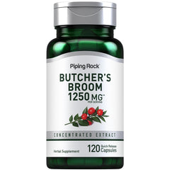 Piping Rock Butchers Broom bottle with capsules for daily support