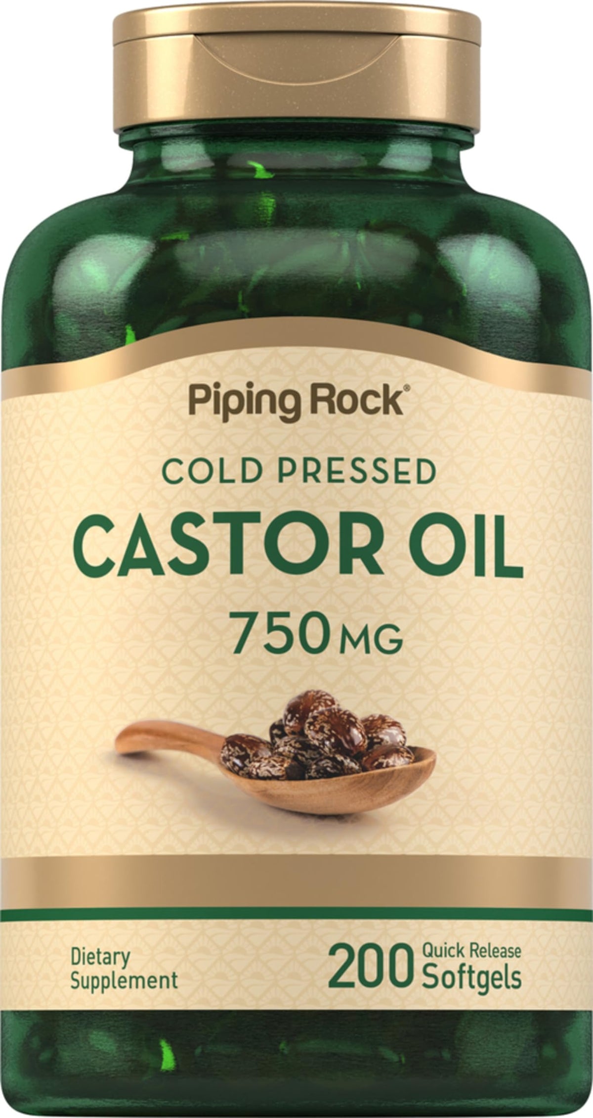 Piping Rock castor oil softgel bottle for daily use