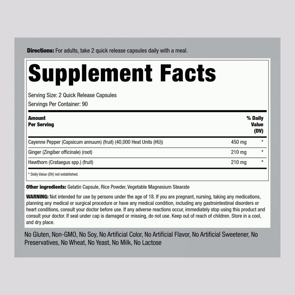 Piping Rock Cayenne Capsules pour-shot highlighting quick-release capsules