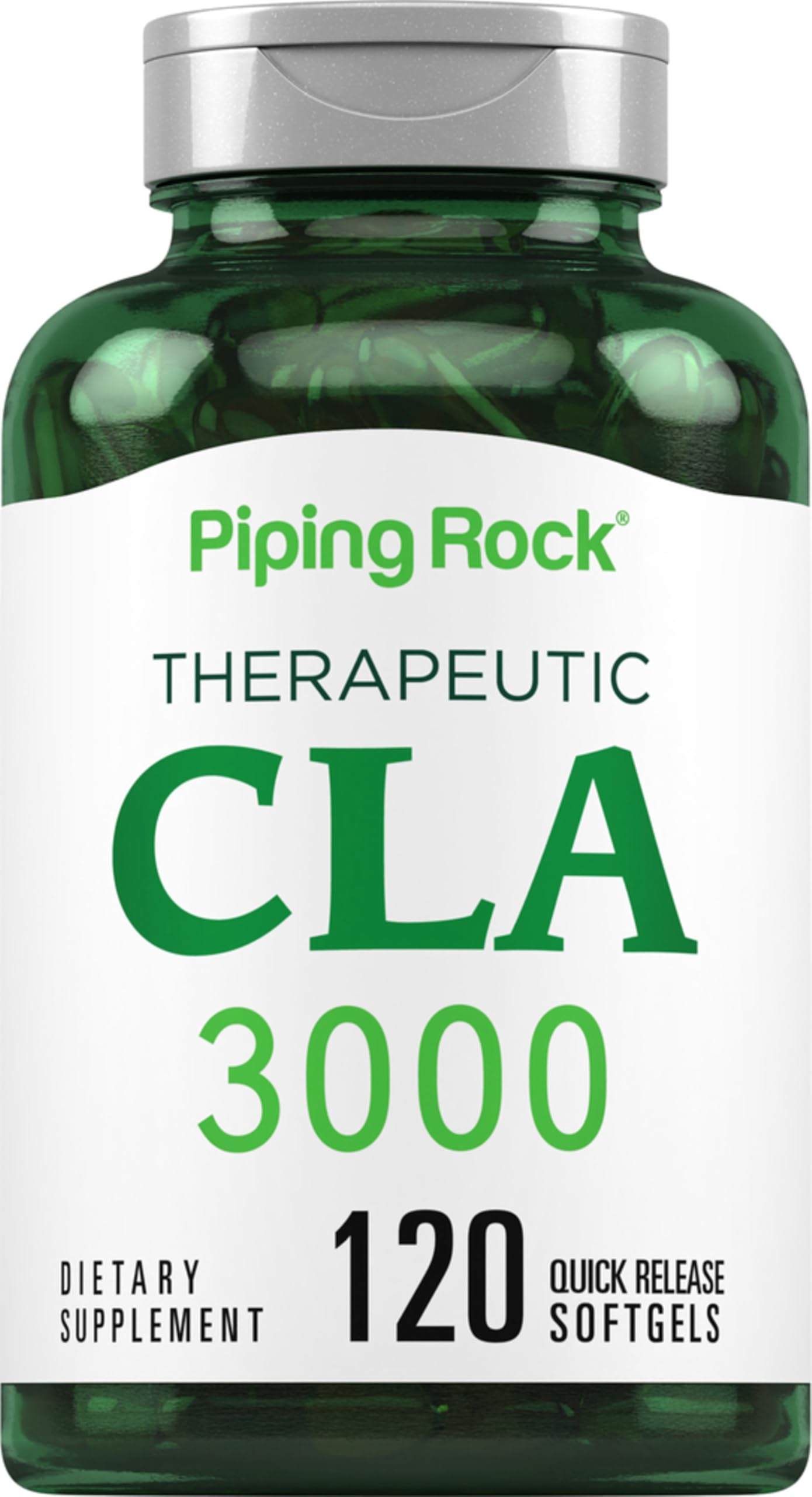 Piping Rock CLA bottle with softgels for daily wellness support.