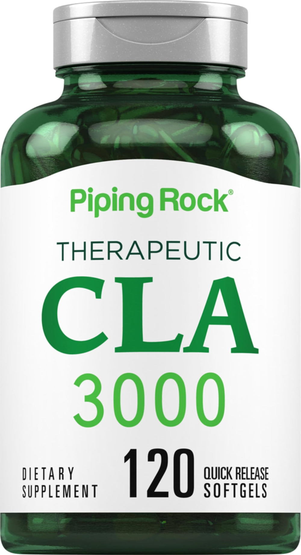 Piping Rock CLA bottle with softgels for daily wellness support.